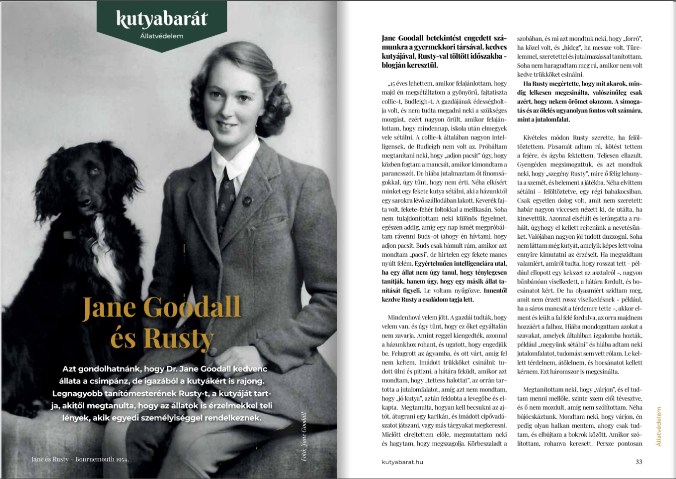 Jane Ruster Jane és Rusty - Jane Goodall Intézet Természet- és Környezetvédelmi ...
